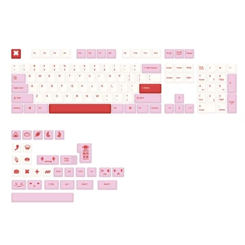 133 Klavišus Keycaps Rožinė Tema, Mechaninė Klaviatūra CherryProfile Keycaps DIYSublimation Animacinių filmų Keycaps