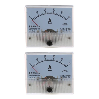 2X 85C1 DC 0-50A Stačiakampio Analoginis Pultas Ammeter Indikatorius