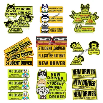 3 Gabalus Specialų Paketą, Naujas Vairuotojo Lipdukas Automobilio Ženklas, Atspindintis Saugos Studentų Naujokas Besimokančiojo Vairuotojų Prašome Būti Kantriems