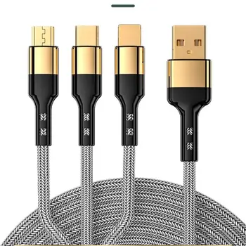 5A Greito Įkrovimo 3 in 1 USB Kabelis 1,2 m/2m 3 in 1, USB, C Kabelio Mobiliųjų Telefonų Duomenų Perdavimo Laidas Prekes
