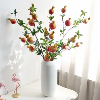 92CM Dirbtinių Gėlių 7 Granatų Vaisių Namų Puošybai Ornamentu Vaisių Medis