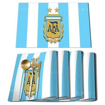 Argentinos Futbolo Asociacijos 2022 Vėliava Yra Pirmasis Pasaulyje Simbolis Placemats Už Pietų Stalo