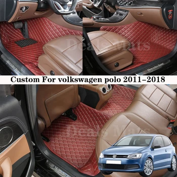 Automobilių Kilimėliai Volkswagen Polo 2011-2018 Oda Visais Metų Laikais Vandeniui Kilimėlių Užsakymą Kilimų Priedai