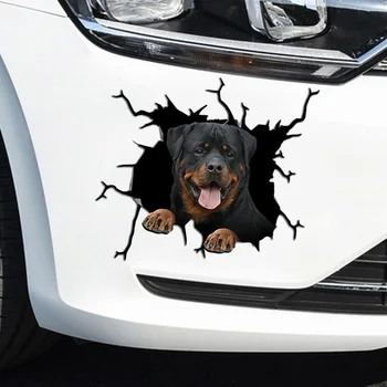 Automobilių Lipdukas Ašarojimas Mielas Rottweiler su Liežuvio Kyšantį ne Kūno Kūrybos Vandeniui Apdailos Lipdukai Padengti Įbrėžimams 18cm