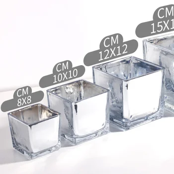 Cilindrų Aikštėje Kubo Stiklo Vaza Atsargų Crystal Aukštos Kokybės Populiarus Bloko Dizainas Pritaikytas