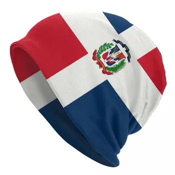 Dominikos Respublikos Vėliava Skullies Beanies Kepurės Mados Žiemą Šilta, Moterų, Vyrų Mezgimo Skrybėlę Suaugusiųjų Unisex Variklio Dangčio Skrybėlės