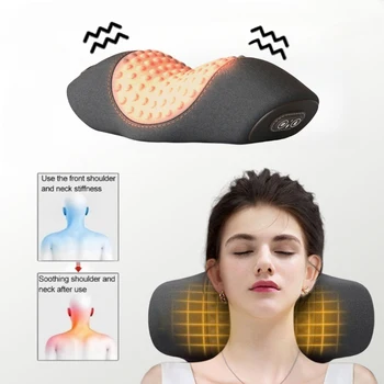 Elektrinis Masažo Pagalvė Šildymo Vibracijos Kaklo Massager Išvengti Gimdos Kaklelio Skausmo Atgal Traukos Atsipalaiduoti Padėti Miega Stuburo Parama