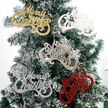 Kalėdų Aukso Milteliai Laišką Pakabukas Apdailos Dulkių Kabinti Ornamentu Linksmų Kalėdų Anglų Kabinti Ornamentu
