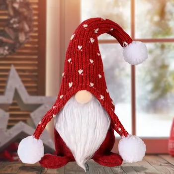 Kalėdų Dekoracija Naujųjų Metų Elf Dovanos Kalėdos Namų Dekoro Šiaurės Stiliaus Mielas Megztas Beveidis Rudolph Lėlės, Papuošalai