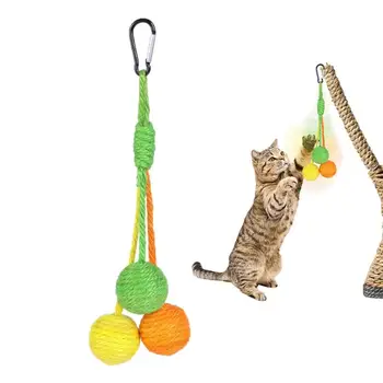 Katė Žaislas Sizalio Kamuolys kačiukas Nulio Žaislų Bitė-atsparus Interaktyvus Chewable žaislas katė Kabinti Valcavimo Kamuolys žaislas patalpų naminių reikmenys
