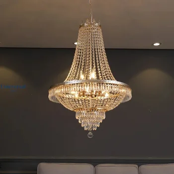 LED Pakabukas Šviesos Prabanga Kambarį Krištolo Sietynas, Viešbučio Fojė Villa Aukštos Lubos Laiptai Europos Stiliaus Sietynas