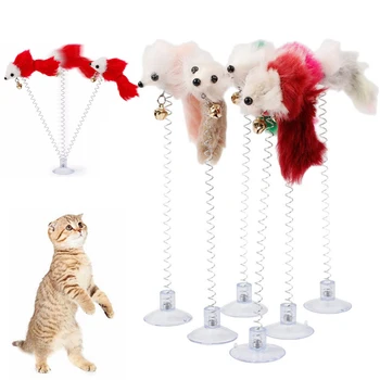 Mados Atsitiktinis Spalvos Plastiko Kačių Žaislai Plunksnų Funny Cat Pelės Forma 20 X 10cm False Pelės Pet products Apačioje Gyvis Elastinga