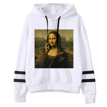 Mona Lisa hoodies moterų anime derlius harajuku y2k estetinės drabužiai moterims grafinis drabužiai