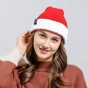 Moterų Žiemos Megzti Nėrimo Kalėdų Skrybėlę Baggy Kamuolys Slidinėjimo Kepurę Manžetai Šiltas