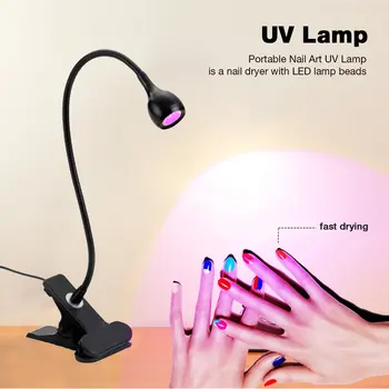 Naujas LED Ultravioletinės Šviesos Stalo Lempos USB Mini UV Gelio Gydant Šviesos Nagų Džiovintuvas 