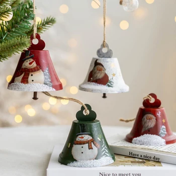 Naujovė Dažytos Kalėdų Varpas Medžio Apdaila Išskirtinį Geležies Meno Ornamentas Kalėdos Šalis Kabo Pakabukas Namų Apdailos, Dovanos