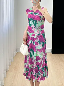 Nuolatinis antkaklio dizaino vasarą, palaidų montavimo mamos retro suknelė be rankovių moterims