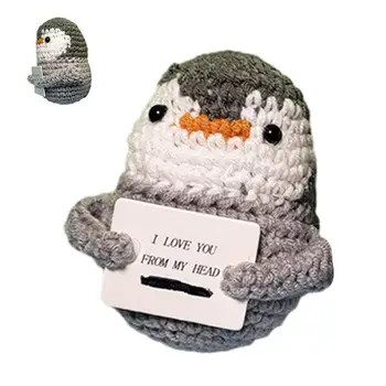 Nėrimo Emocinės Paramos Nėrimo Keychain Pingvinas Formos Minkšti Žaislai Šiltas Ir Mielas Nėrimo Pakabukas Emocinės Paramos Ir