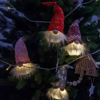Patalpų Gnome Apdailos Putojantis Megzti Skrybėlę Gnome Ornamentu Švenčių Kalėdų Darbastalio Apdaila su Šilta Blizgančiais Atostogų Dovanų Mielas