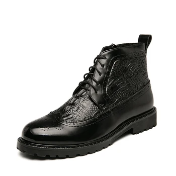 Prabangos Prekės Britų stiliaus, juodos spalvos odiniai batai vyrams 2023 naujas storas soled pavasarį ir rudenį nauji batai Vyrams#5959