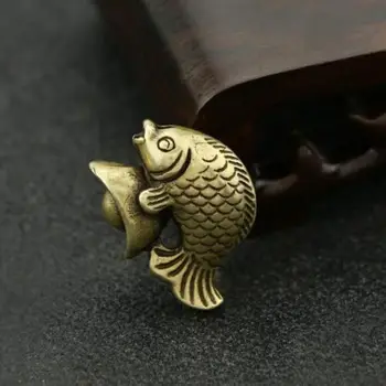 Retas Kinijos Meno Seno Žalvario, Karšto Žaislas Pinigų Žuvų Statula Pav Pet Antikvariniai Ornamentu
