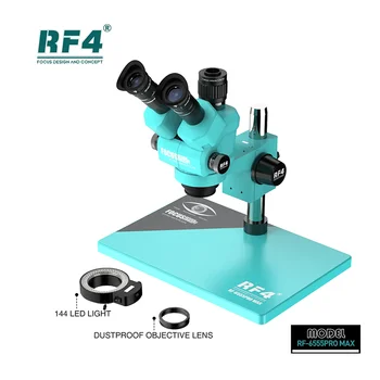 RF4 6555PRO MAX Trinokulinis Stereo Mikroskopas, 6,5 X-55X Nuolat Didinimas per Mobiliųjų Telefoną, PCB SMD Remonto Mikroskopą