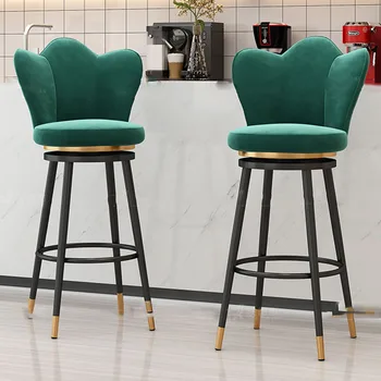 Stilingas Dizainerio Baro Kėdės Šiuolaikinės Metalo Raundo Aukso Dizaino Šiaurės Minimalistinė Kėdė Patogiai Barkrukken Namų Baldai