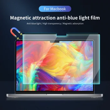 Tinka 2023 Macbook Pro 16/14 M2 M3 Pro/Max Nešiojamas Magnetinių stabdžių-mėlyna šviesa Plėvelė Anti nulio Akių apsauga A2991 A2992