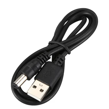 USB Kabelis 5.5 mm / 2.1 mm 5V DC Barelį Lizdas Maitinimo Kabelis (Juodas, 75cm)