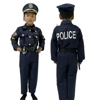 Vaikai, Vaikas Puikus, Mėlyna Policijos Cosplay Kostiumų Vienodas Okupacijos Vaidmuo Žaisti Fantasia Helovinas kostiumas kostiumas partyCostumes