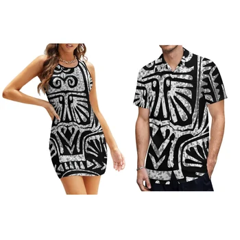 Vasaros Polinezijos Nauja Suknelė Seksualus Moterų Stora Paplūdimio Suknelė Vyrų Paplūdimio Shirt, Derliaus Etninių Genčių Dizaino Custom