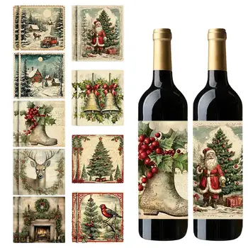 Vyno Butelis Etikečių Kalėdinis Vyno Butelis Lipdukas Rinkinys Snowmen Santa Briedžių Lipdukai Vyno Butelio Dekoracijas, Etikečių Kalėdų